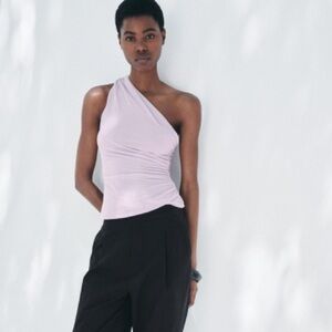 Ruched Asymmetric Lilac Zara Top size M